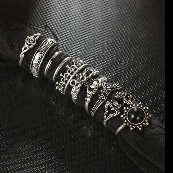 🌿 10 piece ring set - Picture 3 of 3